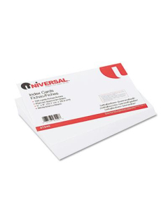 Universal 5" x 8", 100-Cards, White Unruled Recycled Index Cards