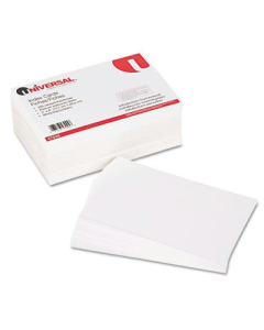 Universal 5" x 8", 500-Cards, White Unruled Recycled Index Cards