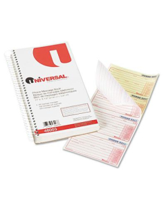 Universal 5" x 2-3/4" 100-Page 2-Part Wirebound Message Book, 400-Forms