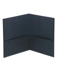 Universal 8-1/2" x 11" Two-Pocket Folders, Black Textured Covers, 25/Box