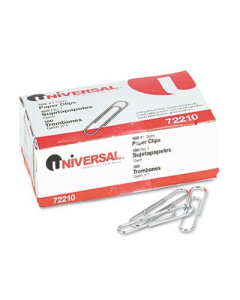 Universal No. 1 Smooth Finish Paper Clips, 1000-Paper Clips