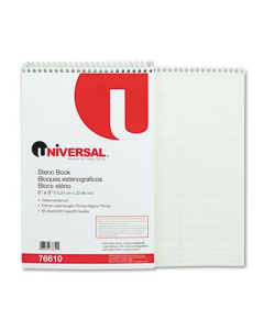 Universal 6" X 9" 60-Sheet Pitman Rule Steno Notepad, Green Paper