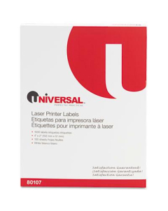 Universal 2" x 4" Laser Printer Labels, White, 1000/Box