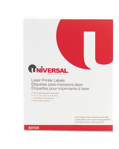 Universal 3-1/3" x 4" Laser Printer Labels, White, 600/Box