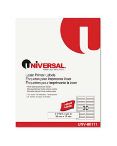 Universal 3-7/16" x 2/3" Laser File Folder Labels, Assorted, 750/Pack