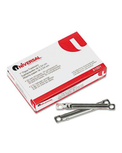 Universal 2-3/4" Length 1" Capacity Complete Two-Piece Paper File Fasteners, 50/Box