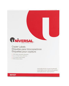Universal 2" x 4-1/4" Copier Mailing Labels, Bright White, 1000/Box