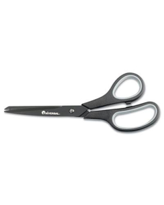 Universal One Industrial Carbon Coated Scissors, 8" Length, Straight, Black/Green