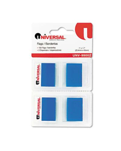 Universal One 1" x 1-3/4" Pop-Up Page Flags, Blue, 100 Flags/Pack