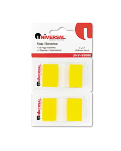 Universal One 1" x 1-3/4" Pop-Up Page Flags, Yellow, 100 Flags/Pack