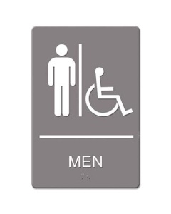 Headline 6" W x 9" H Men Restroom/Wheelchair Accessible ADA Sign