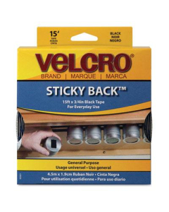 Velcro 3/4" x 15 ft. Sticky-Back Hook & Loop Fastener Tape with Dispenser, Black