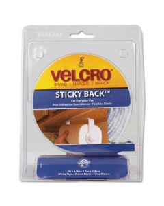Velcro 3/4" x 5 ft. Sticky-Back Hook & Loop Fastener Tape with Dispenser, White