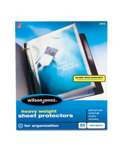 Wilson Jones 8-1/2" x 11" Top-Load Heavy Weight Non-Glare Sheet Protectors, 50/Box