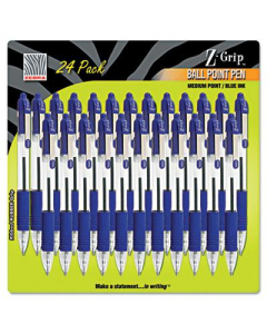 Zebra Z-Grip 1.0 mm Medium Retractable Ballpoint Pen, Blue, 24-Pack