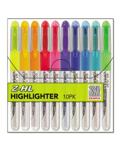 Zebra Zazzle Liquid Ink Chisel Tip Highlighter, Assorted, 10-Pack