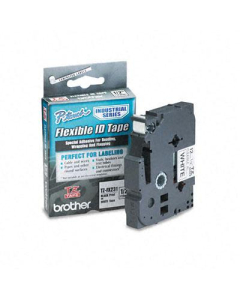 Brother P-Touch TZEFX231 TZe Series 1/2" x 26.2 ft. Flexible Tape Cartridge, Black on White