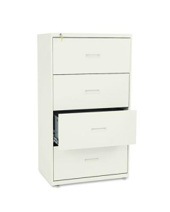 Basyx 434LL 4-Drawer 30" Wide Lateral File Cabinet, Letter & Legal Size, Putty