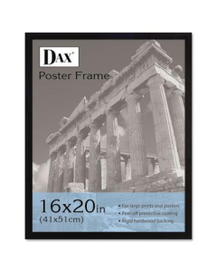 DAX Flat Face Wood Poster Frame, 16" W x 20" H, Black Border