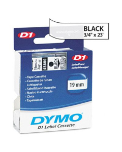 Dymo D1 45800 Polyester 3/4" x 23 ft. Label Maker Tape, Black on Clear