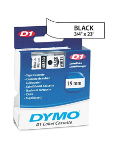 Dymo D1 45803 Polyester 3/4" x 23 ft. Label Maker Tape, Black on White