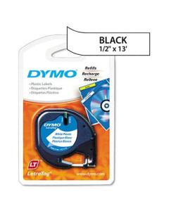 Dymo LetraTag 91331 Polyester 1/2" x 13 ft. Label Tape Cassette, White