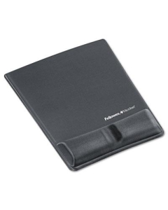 Fellowes 8-1/4" x 9-7/8" Microban Mouse Pad with Gel Wrist Support, Graphite