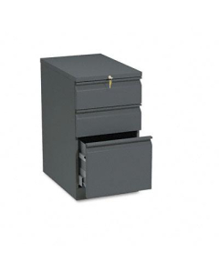 HON Brigade 33723RS 3-Drawer Box/Box/File Radius Pull Mobile Pedestal, Charcoal