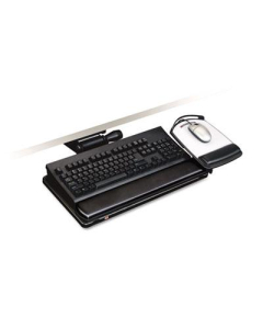 3M 23" Track Adjustable Keyboard Tray with Platform, Black