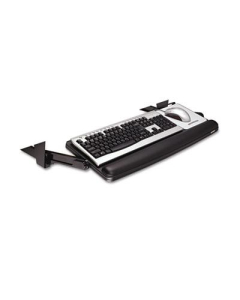 3M 17" Track Adjustable Under-Desk Keyboard Drawer, Black/Charcoal Gray