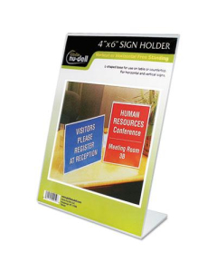 NuDell 4" W x 6" H Slanted, Stand-Up Sign Holder