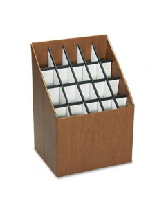 Safco 20-Compartment Upright Roll Storage File, Woodgrain