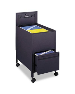 Safco 17" W Locking Mobile Tub File Cart with Drawer, Black