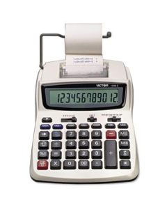 Victor 1208-2 Two-Color Compact 12-Digit Printing Calculator