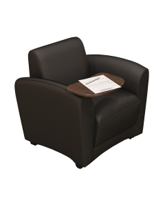 Mayline Santa Cruz VCCMT Tablet Arm Genuine Leather Mobile Lounge Chair (Shown in Black)