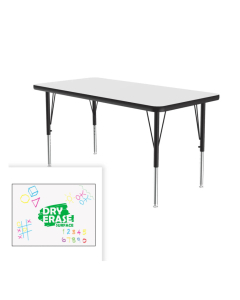 Correll Dry Erase 36" W x 24" D Activity Table, Frosty White