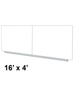 Ghent A2M416 Premium Aluminum Frame 16 ft. x 4 ft. Porcelain Magnetic with Box Tray