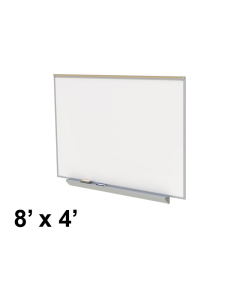 Ghent A2M48-M Premium Centurion 8 ft. x 4 ft. Porcelain Magnetic Whiteboard with Map Rail