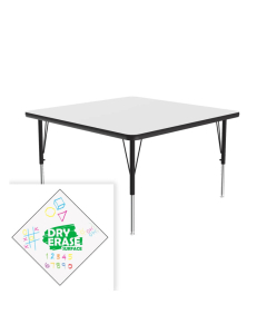 Correll Dry Erase 36" W x 36" D Activity Table, Frosty White