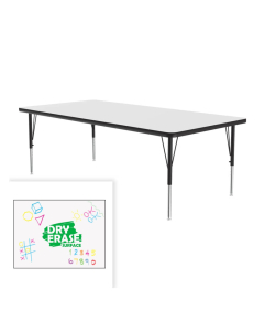Correll Dry Erase 60" W x 36" D Activity Table, Frosty White