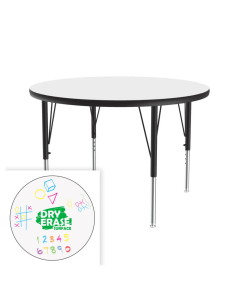 Correll Dry Erase 36" Round Activity Table, Frosty White