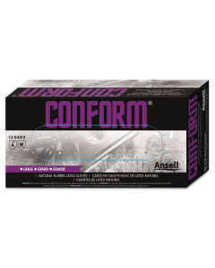 AnsellPro Conform Natural Rubber Latex Gloves, 5 mil, Medium, 100/Pack