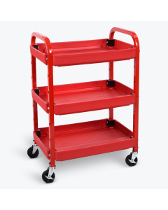 Luxor 3-Shelf 15.5" x 22" Adjustable Utility Cart 99 lb Load, Red