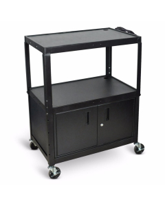 Luxor 2-Shelf Height Adjustable Extra Wide Cabinet AV Cart