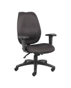Boss B1002-BK Ratchet Back Fabric High-Back Task Chair