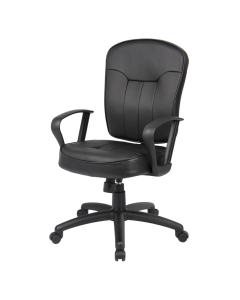 Boss LeatherPlus Mid-Back Task Chair
