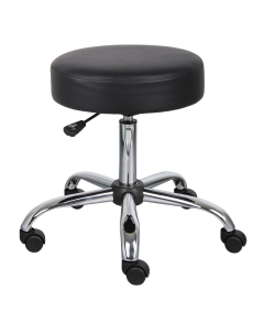 Boss Antimicrobial Caressoft Backless Medical Doctor's Stool, Black
