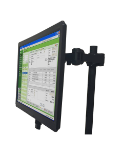 New Castle Systems B266 Post Mount Single Monitor Holder For NB, PC, EC Series Up To 27", 20Lb Capacity (Example of Use)