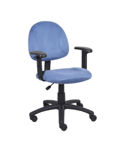 Boss B326 Deluxe Microfiber Mid-Back Posture Task Chair (Shown in Blue)