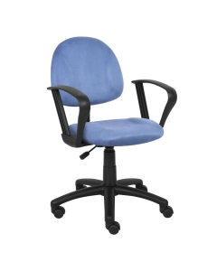 Boss B327 Deluxe Microfiber Mid-Back Posture Task Chair (Shown in Blue)